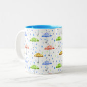 Farbenfrohe Wasserfarben und Regenfälle fallen Zweifarbige Tasse (Vorderseite Links)