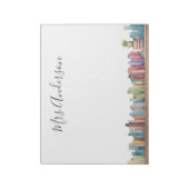 Farbenfrohe Wasserfarbenbücher Lehrername Notizblock (Rotiert)