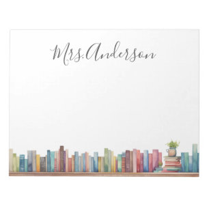 Farbenfrohe Wasserfarbenbücher Lehrername Notizblock