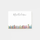 Farbenfrohe Wasserfarbenbücher Lehrername Post-it Klebezettel (Vorderseite)