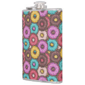 Farbenfrohe WasserfarbenDonuts mit Sprinklermuster Flachmann (Links)