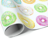 Farbenfrohe WasserfarbenDonuts mit Sprinklermuster Geschenkpapier (Rolleneckpunkt)