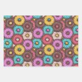 Farbenfrohe WasserfarbenDonuts mit Sprinklermuster Geschenkpapier Set (Vorderseite)