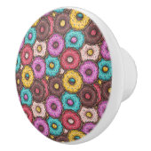 Farbenfrohe WasserfarbenDonuts mit Sprinklermuster Keramikknauf (Rechts)