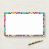 Farbenfrohe WasserfarbenDonuts mit Sprinklermuster Post-it Klebezettel (Auf Schreibtisch)