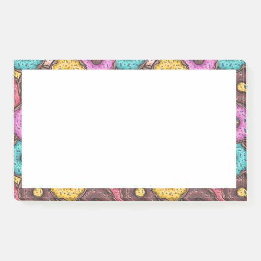 Farbenfrohe WasserfarbenDonuts mit Sprinklermuster Post-it Klebezettel (Vorderseite)