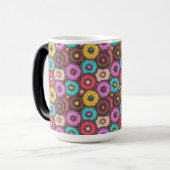 Farbenfrohe WasserfarbenDonuts mit Sprinklermuster Verwandlungstasse (Vorderseite Links)