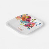 Farbenfrohe Wasserfarbendusche Pappteller (Gewinkelt)