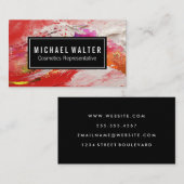 Farbenfrohe Wasserfarbenfarbe Pinselstrich Art Tex Visitenkarte (Vorne/Hinten)