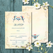 Farbenfrohe Wasserfarbenfloralstadt Mexiko Hochzei RSVP Karte