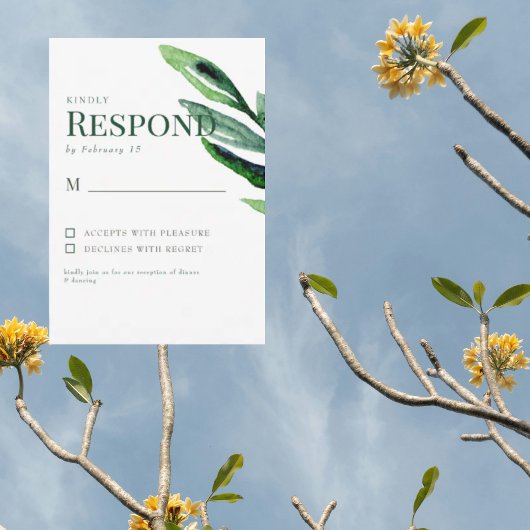 Farbenfrohe Wasserfarbenfrohe Hochzeit RSVP Karte