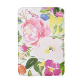 Farbenfrohe Wasserfarbenfrühlingsblüten Badematte (Vorderseite Vertikal)