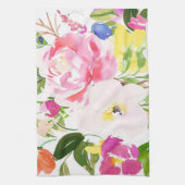 Farbenfrohe Wasserfarbenfrühlingsblüten Küchentuch (Vertikal)