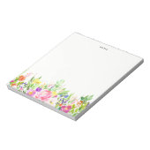 Farbenfrohe Wasserfarbenfrühlingsblüten Notizblock (Rotiert)