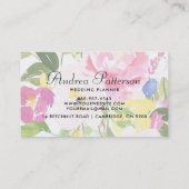 Farbenfrohe Wasserfarbenfrühlingsblüten Visitenkarte (Rückseite)