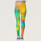 Farbenfrohe Wasserfarbengeflechte Leggings (Vorderseite)