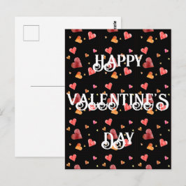 Farbenfrohe Wasserfarbenherzen Postkarte