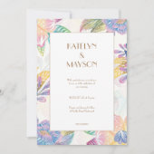 Farbenfrohe Wasserfarbenhochzeit Einladung (Vorderseite)