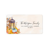 Farbenfrohe Wasserfarbenkürbis Adressaufkleber (Vorne)