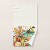 Farbenfrohe Wasserfarbenkürbis und Blätter Handtuch (Handtuch)