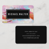 Farbenfrohe Wasserfarbenlackierung gebürstet | kün Visitenkarte (Vorne/Hinten)