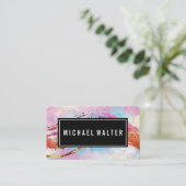 Farbenfrohe Wasserfarbenlackierung gebürstet | kün Visitenkarte (Stehend Vorderseite)