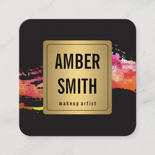 Farbenfrohe Wasserfarbenlackierung - Imitat Quadratische Visitenkarte (Vorderseite)