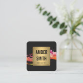 Farbenfrohe Wasserfarbenlackierung - Imitat Quadratische Visitenkarte (Stehend Vorderseite)