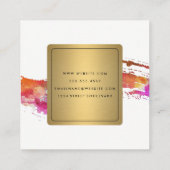 Farbenfrohe Wasserfarbenlackierung - Imitat Quadratische Visitenkarte (Rückseite)