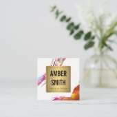 Farbenfrohe Wasserfarbenlackierung - Imitat Quadratische Visitenkarte (Stehend Vorderseite)