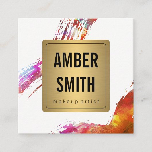 Farbenfrohe Wasserfarbenlackierung - Imitat Quadratische Visitenkarte (Vorderseite)