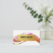 Farbenfrohe Wasserfarbenlackierung - Imitat Visitenkarte (Stehend Vorderseite)