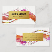 Farbenfrohe Wasserfarbenlackierung - Imitat Visitenkarte (Vorne/Hinten)