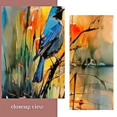 Farbenfrohe Wasserfarbenlandschaft Sees and Bird Fotodruck