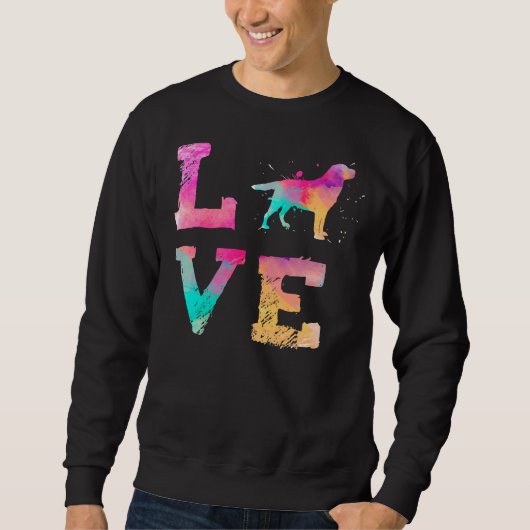Farbenfrohe Wasserfarbenpaint Labrador Retriever D Sweatshirt (Vorderseite)