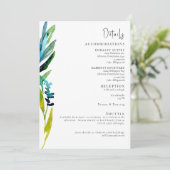 Farbenfrohe Wasserfarbenprägung - Angaben zur Hoch Einladung (Stehend Vorderseite)