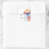 Farbenfrohe Wasserfarbenqualle Vielen Dank Quadratischer Aufkleber (Tasche)