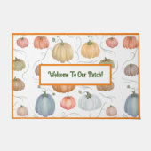 Farbenfrohe Wasserfarbenrebe Kürbispflaster Fußmatte (Vorderseite)