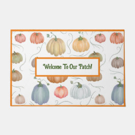 Farbenfrohe Wasserfarbenrebe Kürbispflaster Fußmatte