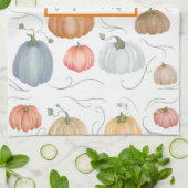 Farbenfrohe Wasserfarbenrebe Kürbispflaster Geschirrtuch (Gefaltet)