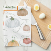 Farbenfrohe Wasserfarbenrebe Kürbispflaster Geschirrtuch (Viertel Falte)