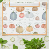 Farbenfrohe Wasserfarbenrebe Kürbispflaster Geschirrtuch (Gefaltet)