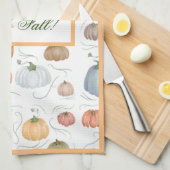 Farbenfrohe Wasserfarbenrebe Kürbispflaster Geschirrtuch (Viertel Falte)