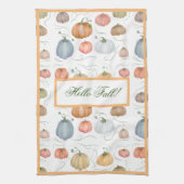 Farbenfrohe Wasserfarbenrebe Kürbispflaster Geschirrtuch (Vertikal)