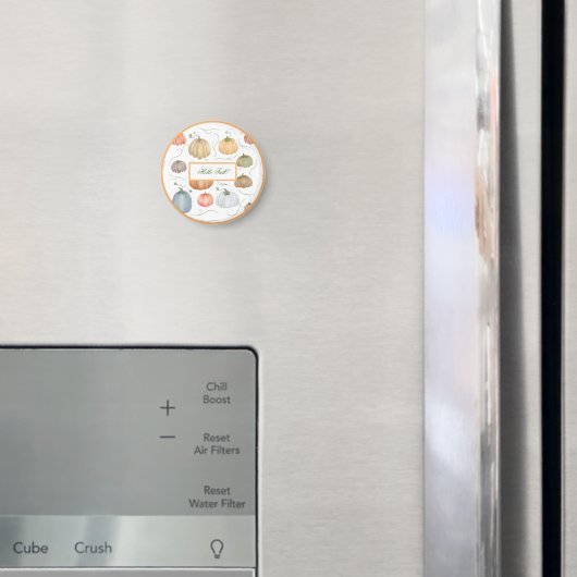 Farbenfrohe Wasserfarbenrebe Kürbispflaster Magnet (In Situ (Kühlschrank))