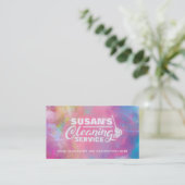 Farbenfrohe Wasserfarbenreinigung Visitenkarten Visitenkarte (Stehend Vorderseite)