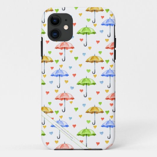 Farbenfrohe Wasserfarbenschirme und herabfallende Case-Mate iPhone Hülle (Rückseite)
