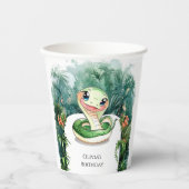 Farbenfrohe Wasserfarbenschlange Geburtstag Pappbecher (Vorderseite)