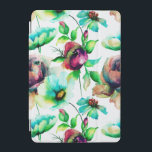Farbenfrohe WasserFarbflora-Illustration iPad Mini Hülle<br><div class="desc">Coole Farbmuster der Blume,  Pastelltöne,  weißer Hintergrund und dunkelrote und braune Akzente.</div>