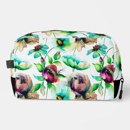 Farbenfrohe WasserFarbflora-Illustration Waschbeutel (Vorderseite)